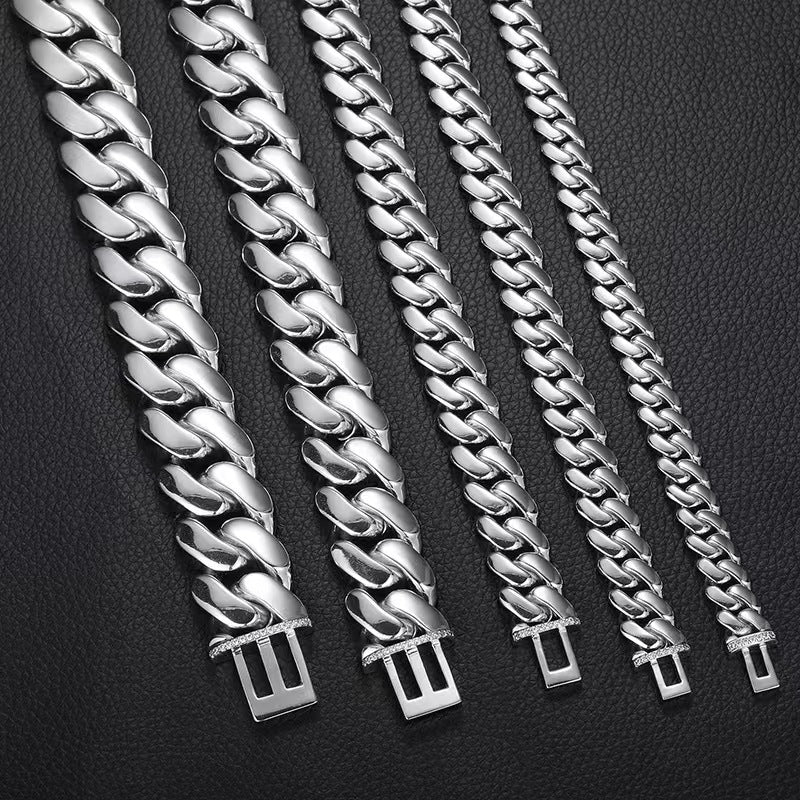 Classic Cuban Link Necklace-Clamp Clasp