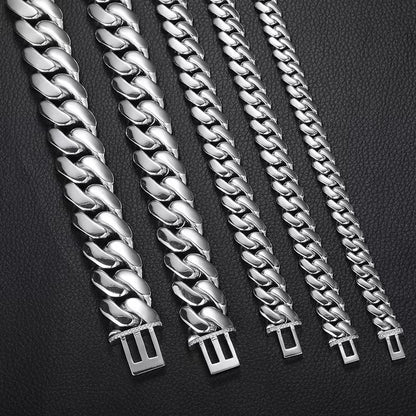 Classic Cuban Link Necklace-Clamp Clasp