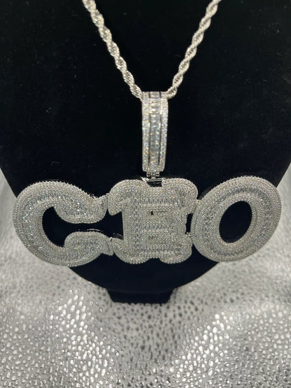 CEO Pendant w/ 20 inch 20mm rough cut necklace