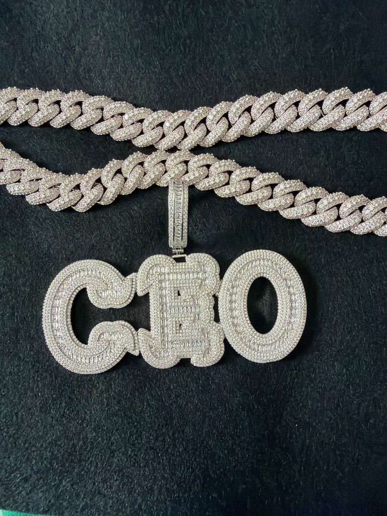 CEO Pendant w/ 20 inch 20mm rough cut necklace