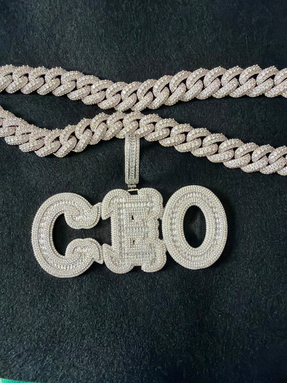 CEO Pendant w/ 20 inch 20mm rough cut necklace