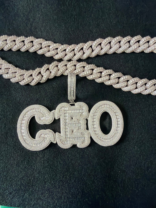 CEO Pendant w/ 20 inch 20mm rough cut necklace
