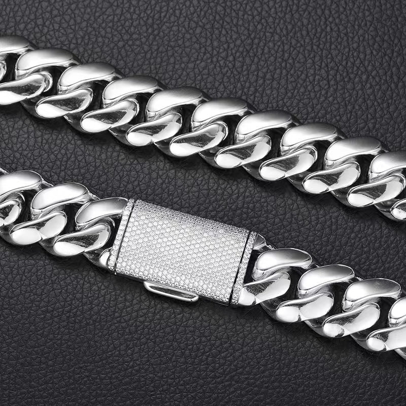 Classic Cuban Link Necklace-Clamp Clasp