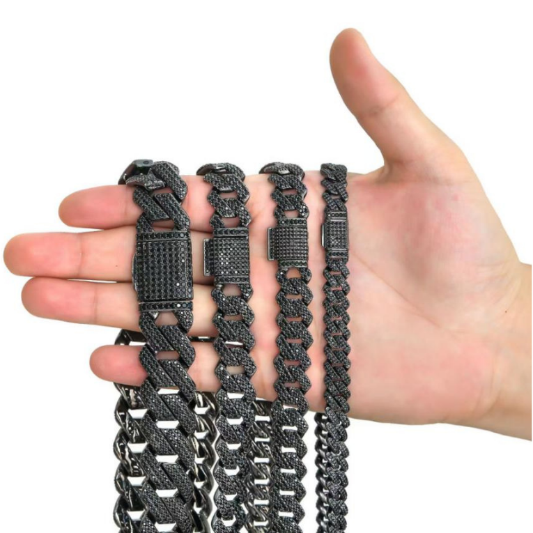 Black Cuban Link Necklace Collection