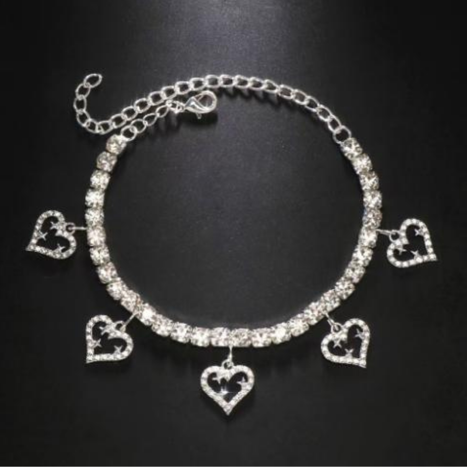Sparkling Hearts Anklet