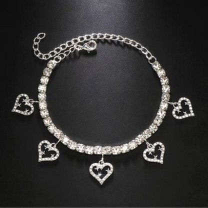 Sparkling Hearts Anklet