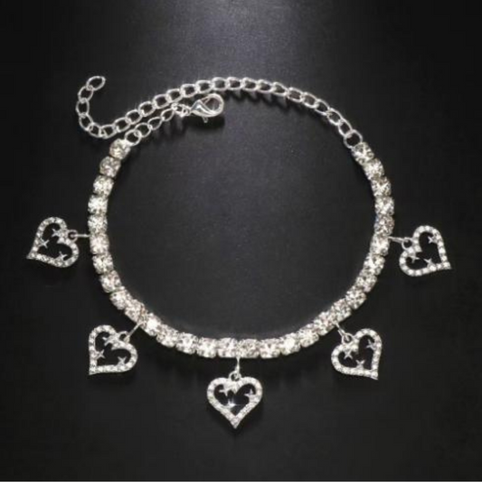 Sparkling Hearts Anklet