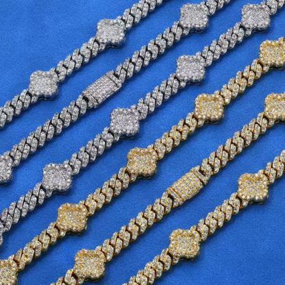 Iced Out Four Leaf Clover Tennis Chain