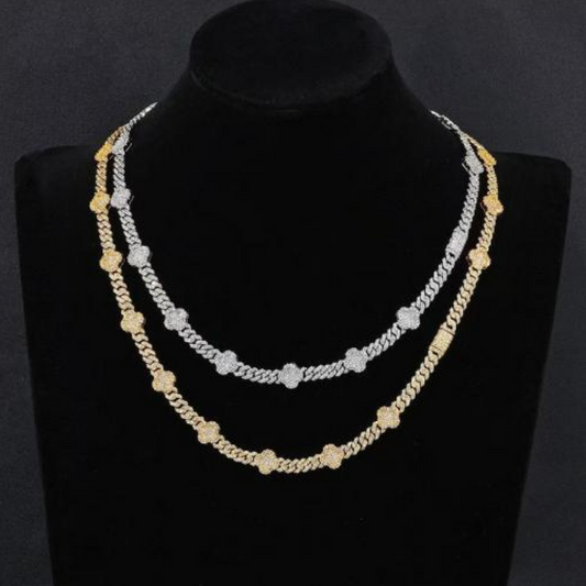 Iced Out Four Leaf Clover Tennis Chain
