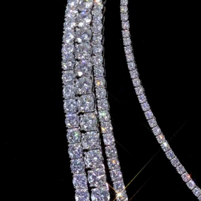 Tennis Necklace (Plated with Moissanite)