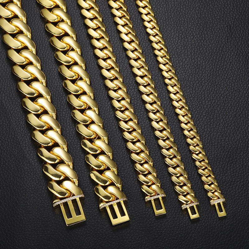 Classic Cuban Link Necklace-Clamp Clasp
