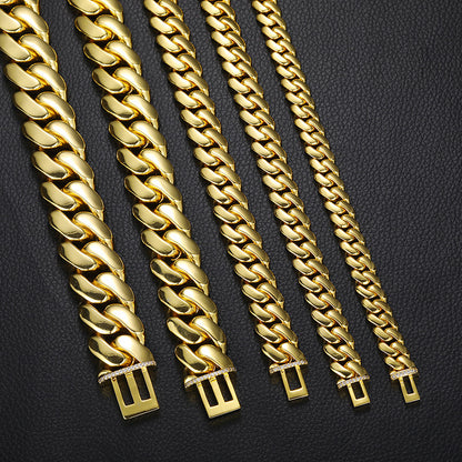 Classic Cuban Link Necklace-Clamp Clasp